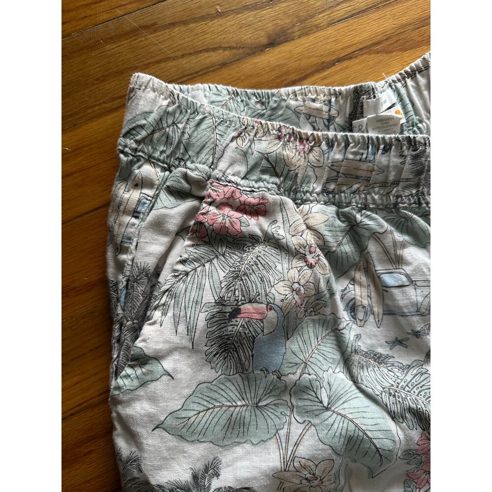 C&C California Linen Wide-Leg Cropped Tropical Pants – Size XL - Picture 3 of 6